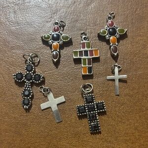 Multicolor Cross Pendant Charm Set - Women Jewelry